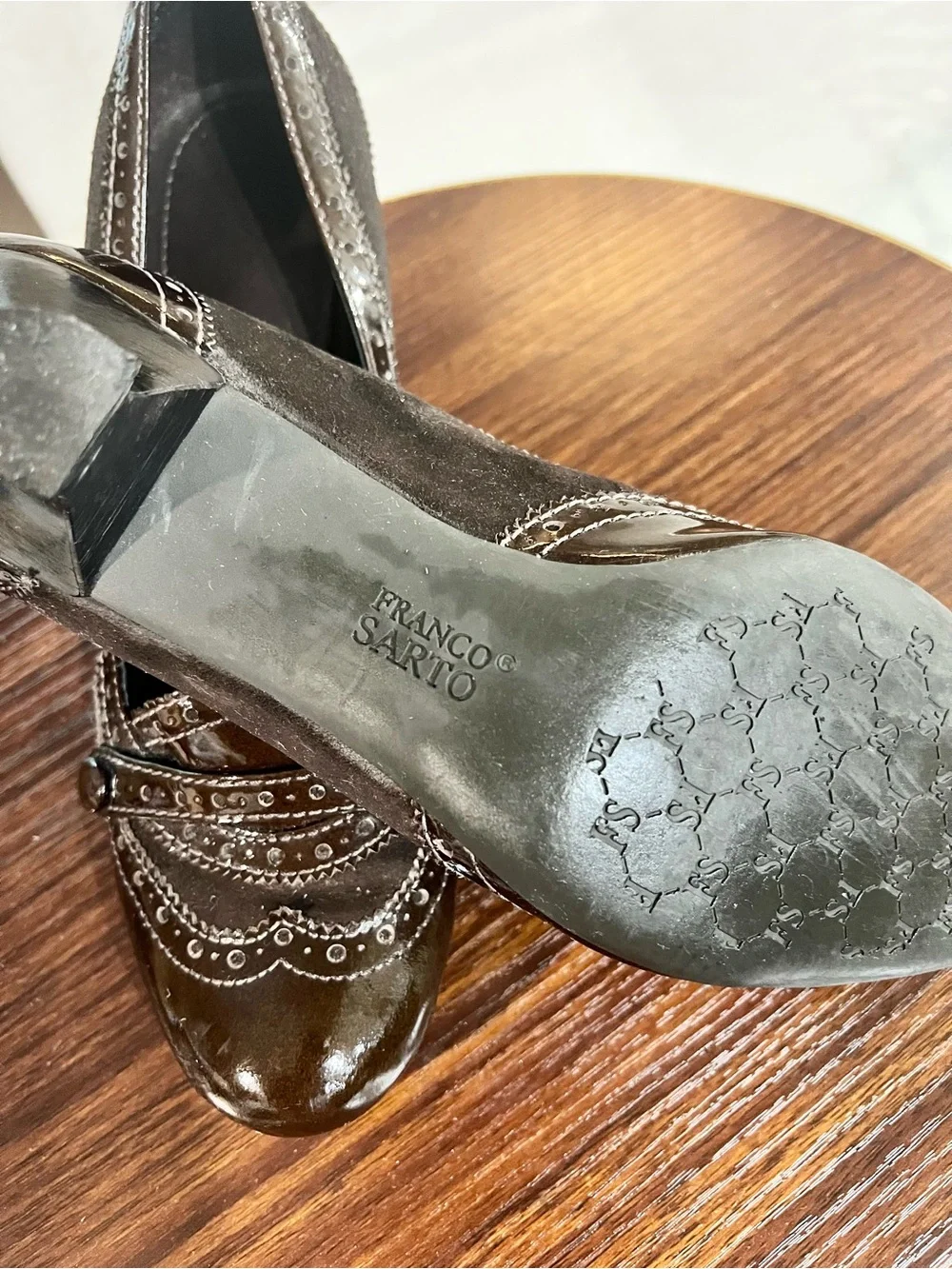 Franco Sarto shiny brown